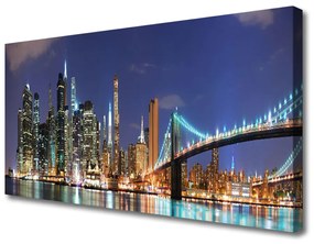 Vászonkép nyomtatás Bridge City Architecture 100x50 cm