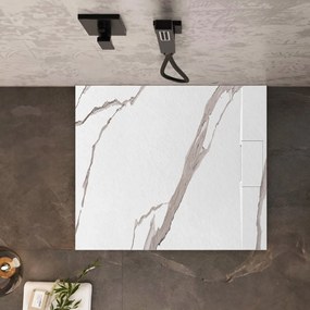 Zuhanytálca Bazalt CARRARA WHITE 90x90
