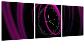 Kép - lila vonalak (órával) (90x30 cm)