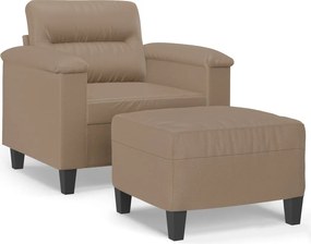 vidaXL kávészínű műbőr kanapéfotel lábtartóval 60 cm
