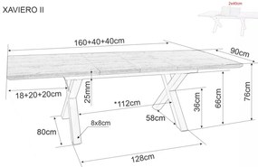 Xaviero II bővíthető étkezőasztal tölgy 160-240cm