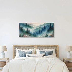 Kép - Erdős táj köddel (120x50 cm)