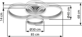 GLOBO 67260-90 RUBIO Modern LED Mennyezeti Lámpa IP20