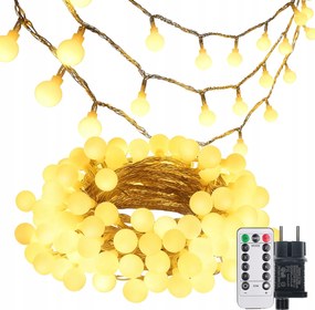 Karácsonyfa Fényfüzér Golyók 100LED Kültéri Beltéri Fehér Meleg Mese 15M