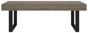 Szürke és fekete MDF és vas dohányzóasztal 120x60x40 cm