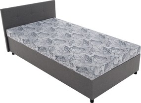 Ágy, 110x200, molitán, szürke/mintás, SHERIN