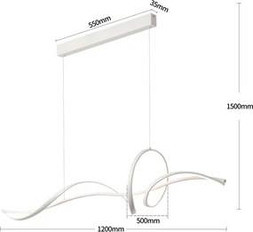Brilagi - LED dimmelhető kábeles csillár SIGNATURE LED/55W/230V 120x23 cm fehér + távirányító