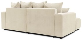 Krémszínű bársony sarokkanapé Enjoy – Bobochic Paris