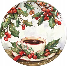 Kerámia poháralátét x4 dekoratív nyomtatás Kávé a magyal alatt