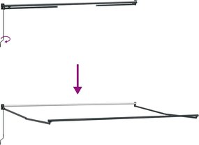 Antracit/fehér szövet és alumínium behúzható napellenző 4,5x3 m