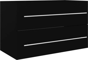 vidaXL fekete szerelt fa mosdószekrény 80 x 38,5 x 48 cm