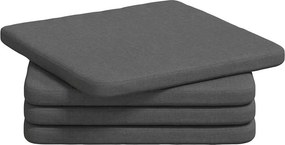 vidaXL Ülőpárnák 4 pcs Sötétszürke 40 x 40 x 3 cm szövet