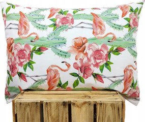 Pamut párnahuzat Prémium flamingók kaktuszok egzotikus 50x70 színes