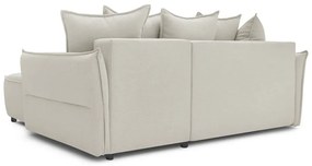 Krémszínű kinyitható sarokkanapé (jobb oldali) Leon – Bobochic Paris