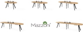 Mazzoni Ovális bővíthető étkezőasztal EXPANSO Artisan Tölgy / fekete lábak