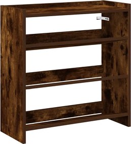 vidaXL füstös tölgy színű szerelt fa cipőtartó 60x25x62 cm