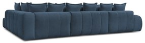 Sötétkék zsenília kinyitható-tárolóhelyes sarokkanapé (jobb oldali-U alakú) Everest – Bobochic Paris