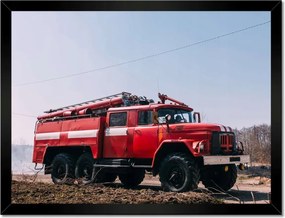 Poszterek keretben 40x30 Piros tűzoltóautó