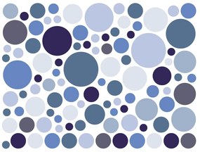 Round Stickers 100 db-os kék falmatrica szett - Ambiance