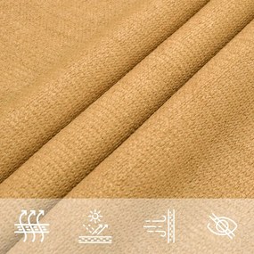 homokszínű négyszögletű HDPE napvitorla 160 g/m² 3,5x5 m