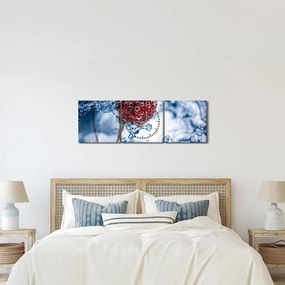 Kép - málna részlete a vízben (órával) (90x30 cm)