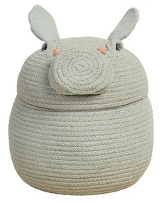 Világosszürke textil játéktároló kosár ø 25x30 cm Henry the Hippo – Lorena Canals