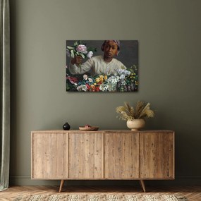 Kép - Frédéric Bazille, Young Woman with Peonies, reprodukciók (70x50 cm)