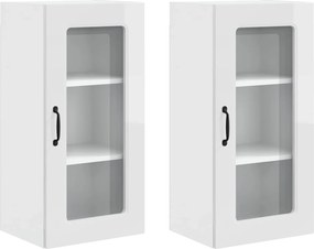 vidaXL Konyhaszekrény Kalmar 2 pcs Magas Fényű Fehér 40 x 31 x 80 cm