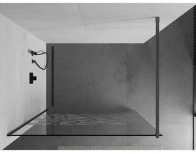 Mexen Kioto, Walk-In zuhany paraván 100 x 200 cm, 8 mm átlátszó üveg fehér mintás, grafit profil, 800-100-101-95-85