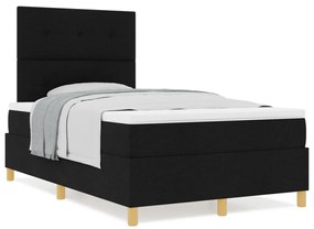 Box Spring Ágy Matraccal Fekete 120x200 cm Szövet