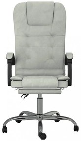 vidaXL viágosszürke bársony dönthető masszírozó irodaszék