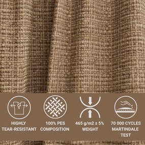 Világosbarna zsenília sarokkanapé (bal oldali-L alakú) Kirou – Maison de Rêve