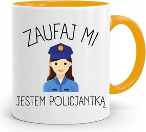 Sárga Bögre Rendőrnőnek Bízz Bennem fényképes nyomattal