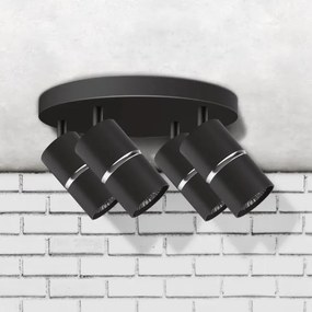 Spotlámpa BAMBOO 4xGU10/10W/230V fekete