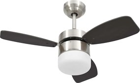vidaXL sötétbarna mennyezeti ventilátor lámpával/távirányítóval 76 cm