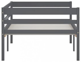 sötétszürke tömör fenyőfa ágykeret 90 x 200 cm