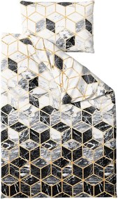 Pamut ágynemű ATHENA POLY fekete Ágyneműhuzat mérete: 2 db 70 x 90 cm | 200 x 220 cm