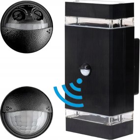 Homlokzati Fali Lámpa Kültéri Mozgás- És Szürkületérzékelővel 2x GU10