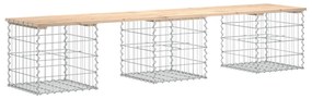 tömör fenyőfa gabion kerti pad 203x44x42 cm