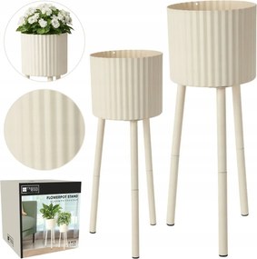 2 Db-os Virágtartó Szett Állványokon fehér Virágágyás Szett stabil stílusos