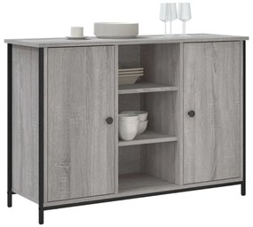 szürke sonoma színű szerelt fa tálalószekrény 100x35x70 cm