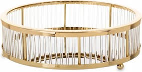 Patera tálca arany fém üveg glamour állvány dekoráció