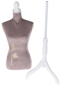 Női ruhaállvány, 168 cm, fa és bársony