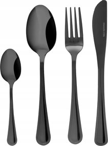 Elegáns 24 db-os evőeszköz szett 6 személyes fekete