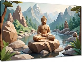 Vászonkép 90x60 Buddha origami