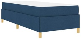 Boxrugós ágy matracmal Kék és Fehér 90 x 190 cm szövet