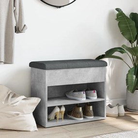 betonszürke szerelt fa cipőtároló pad 62 x 32 x 50 cm