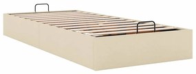 Ottomán ágykeret matrac nélkül krém 80x200 cm szövet