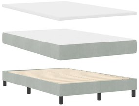 Box Spring Ágy Matraccal &amp; LED Szürke 120x190 cm Bársony