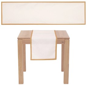 Karácsonyi futószőnyeg arany szegéllyel, krémszínű, 150 x 40 cm